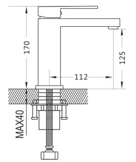 Смеситель для раковины Shevanik S7001T оружейная сталь